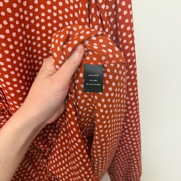 Torrid Orange Polka Dot Blouse - Picture 8 of 11